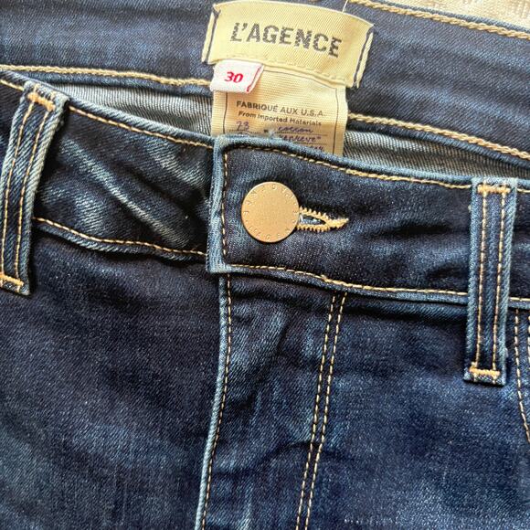 L'Agence Selma Baby Bootcut Jeans 30 10 Columbia High Rise Dark Wash Boot Cut - Picture 7 of 7